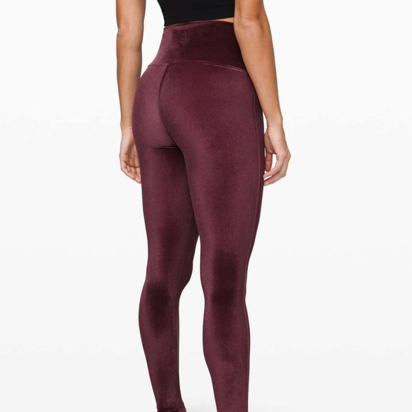 Lululemon Wunder Lounge Pink Purple Velvet High-Rise Tight 28" - Picture 2 of 3